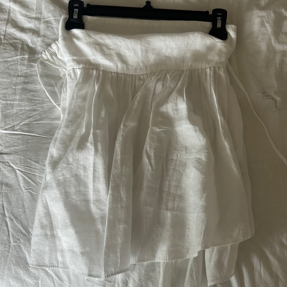 Strapless White Tie Top